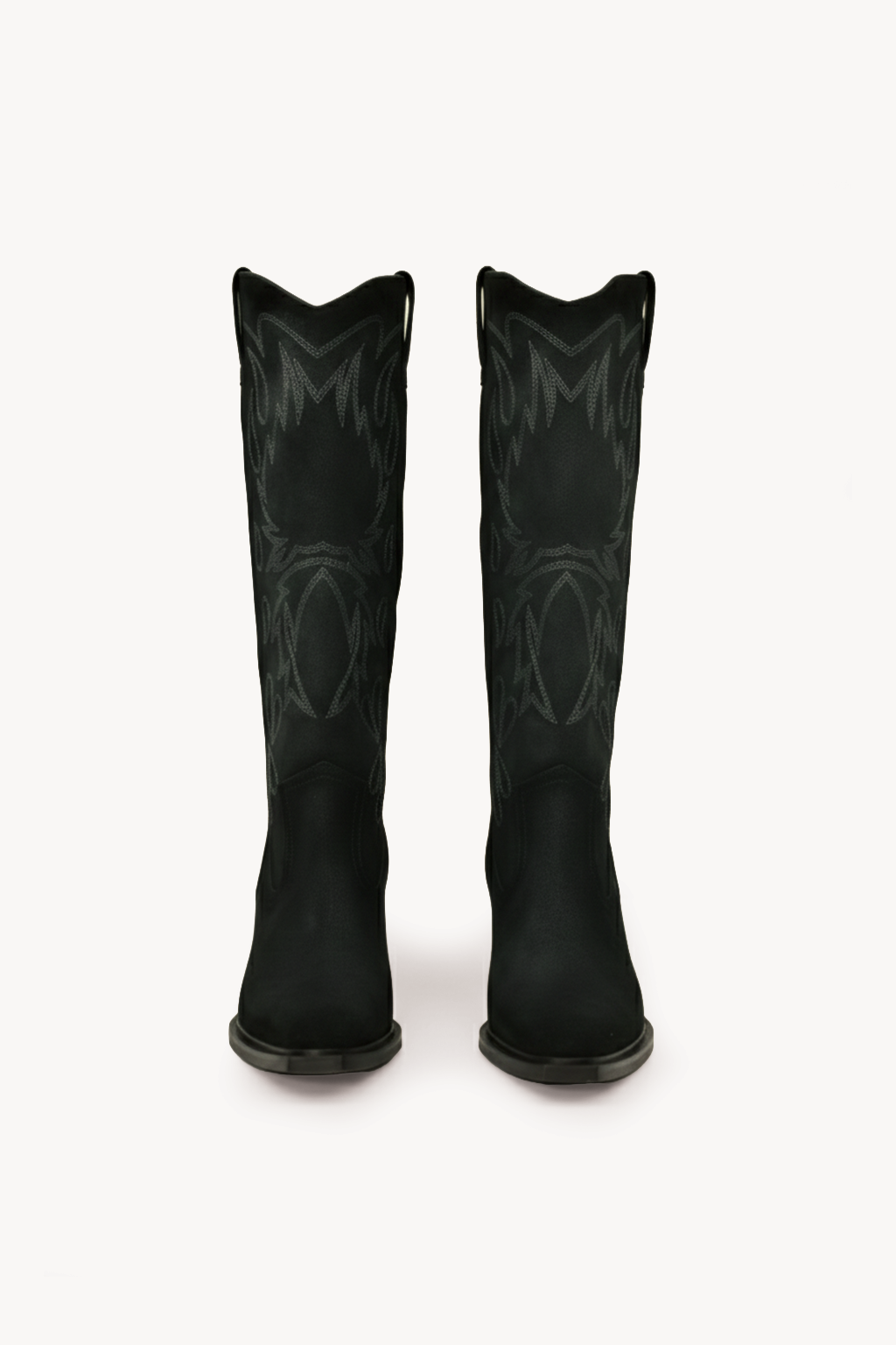 Sundra – Western Style Embroidery Boots, Black — 01 pair