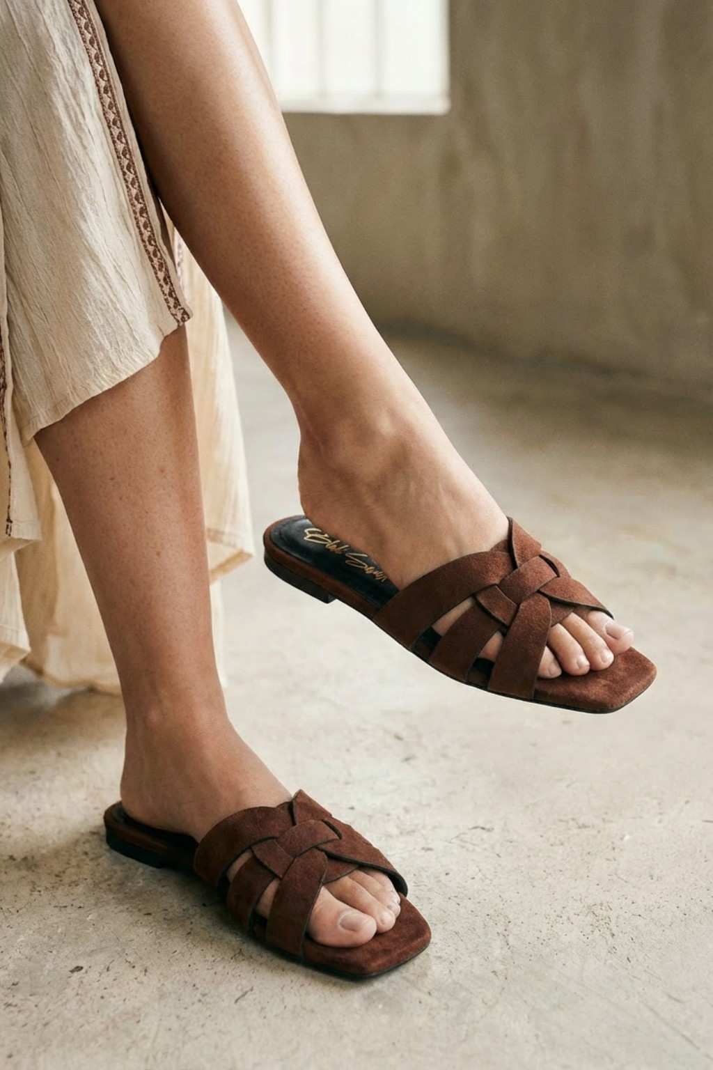 Terravera BS – Artisan Comfort Sandals, Maroon — 06 on the foot