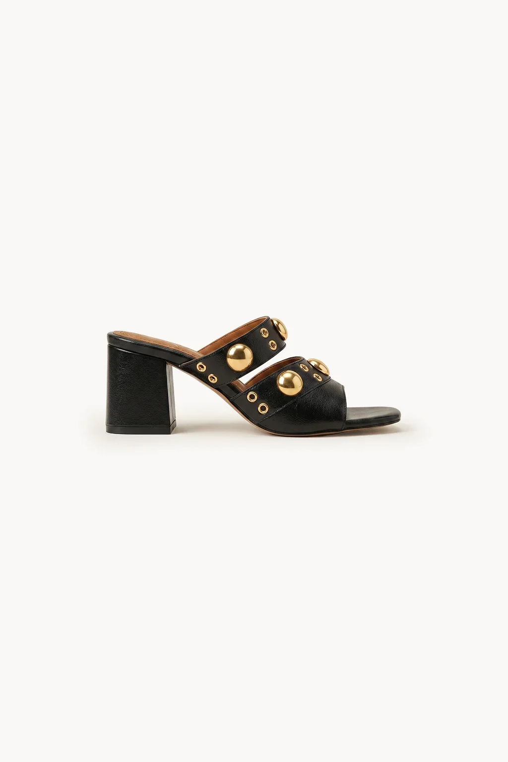 Torino Nero Rockstud Slide, Black — 03 side profile