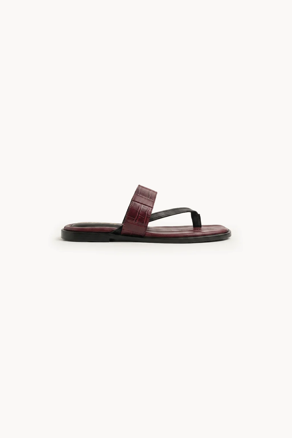 Venezia Intreccio Rosso Flat, Burgundy — 01 side profile