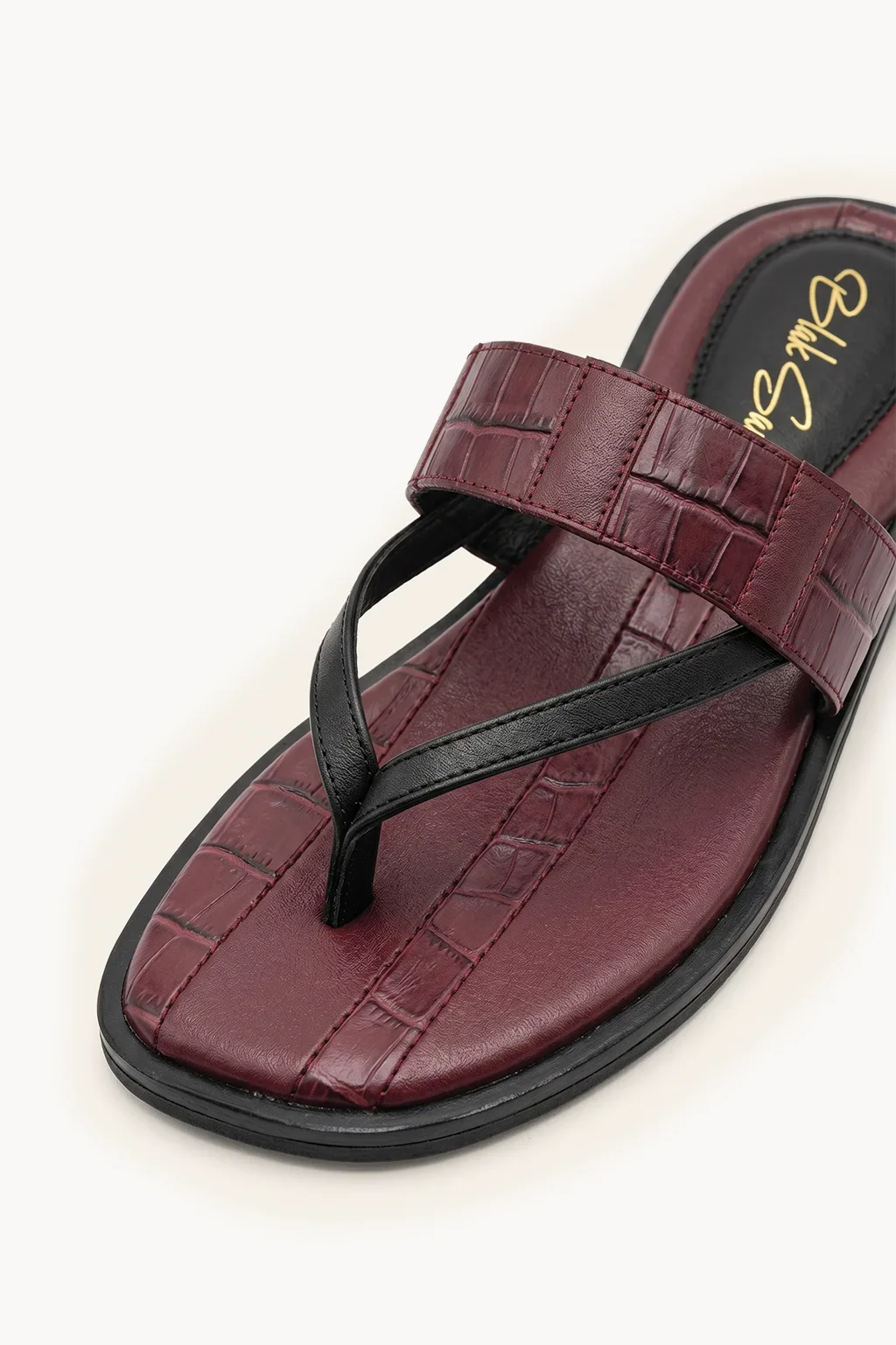 Venezia Intreccio Rosso Flat, Burgundy — 03 close-up