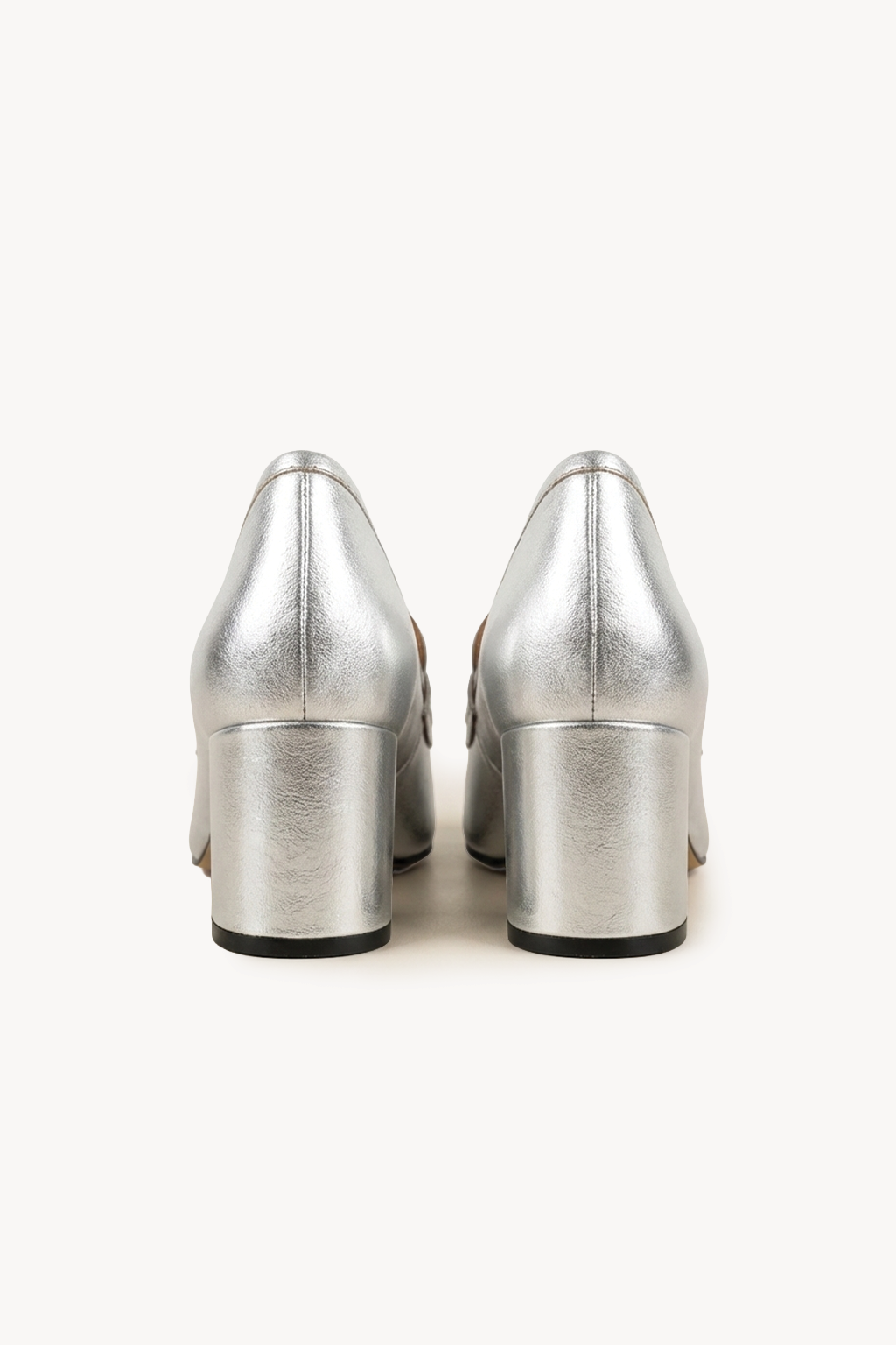 Bellve - Minimal Slip-On Loafers, Silver — 05 back