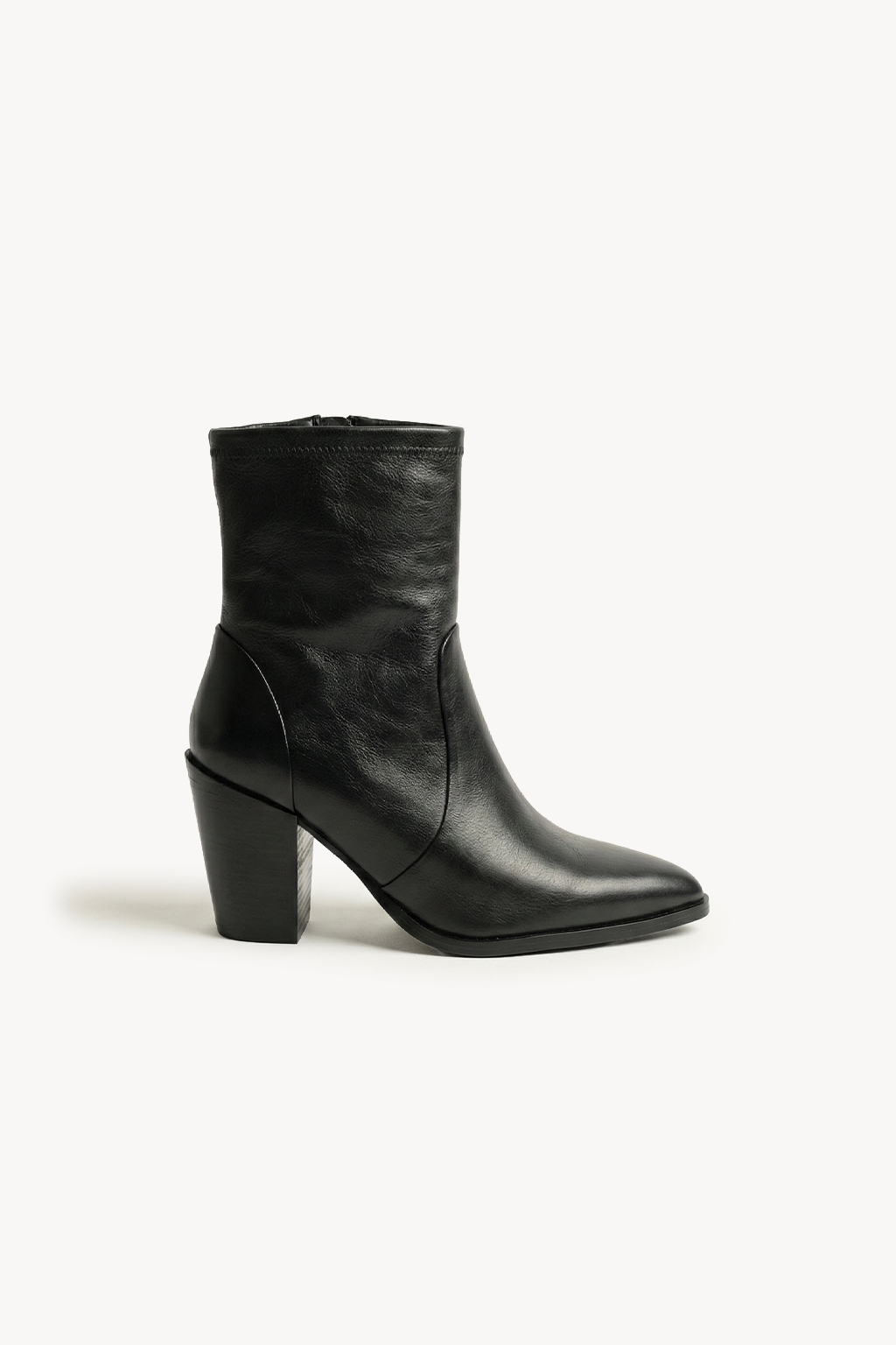 Wintare – Sculpted Leather Ankle Boots, Black — 03 side profile
