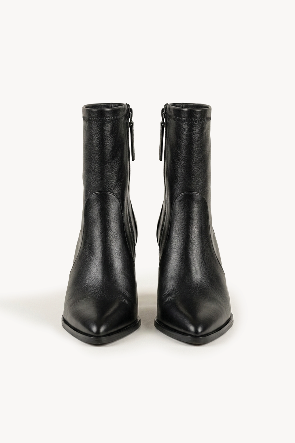 Wintare – Sculpted Leather Ankle Boots, Black — 01 pair