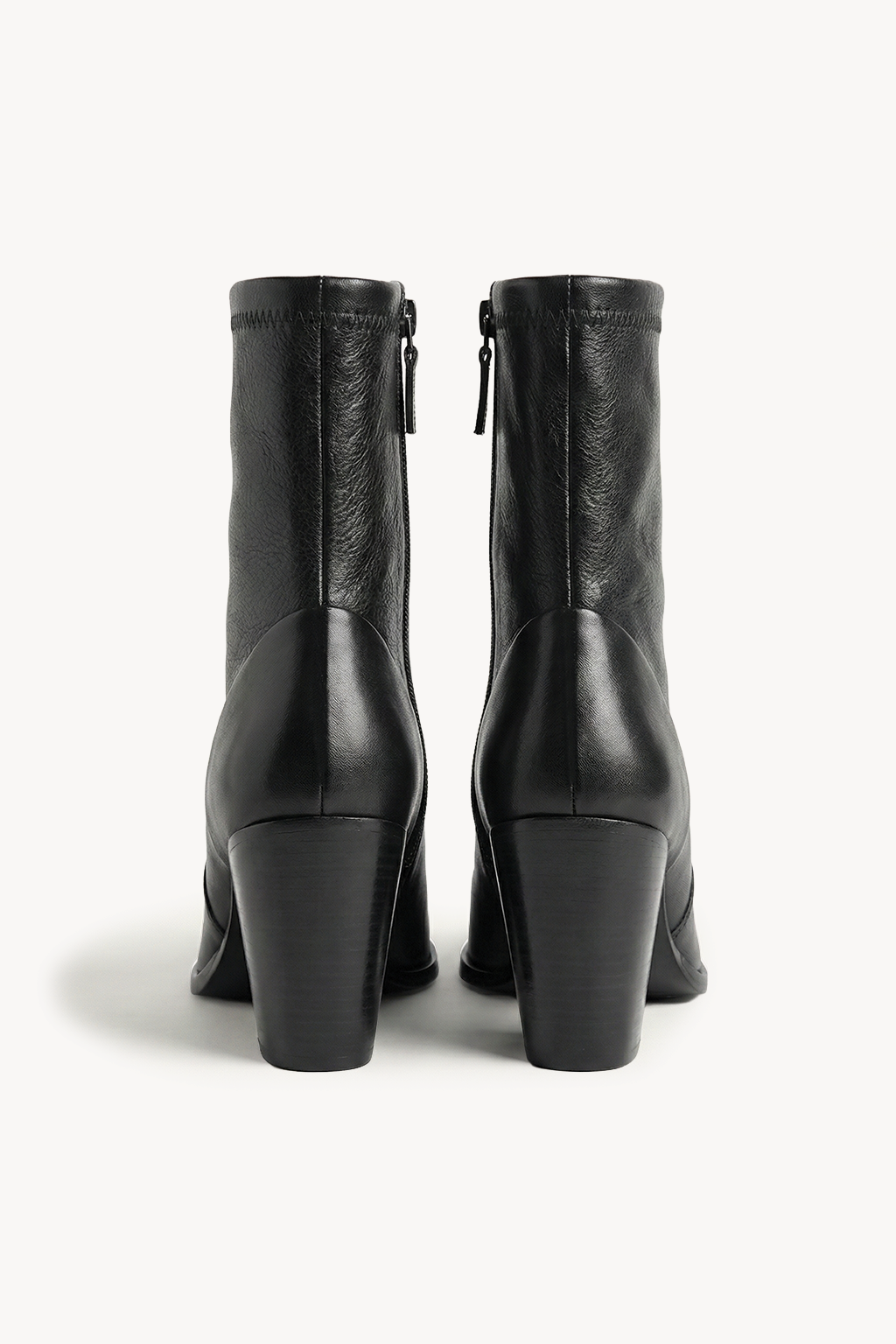 Wintare – Sculpted Leather Ankle Boots, Black — 05 back