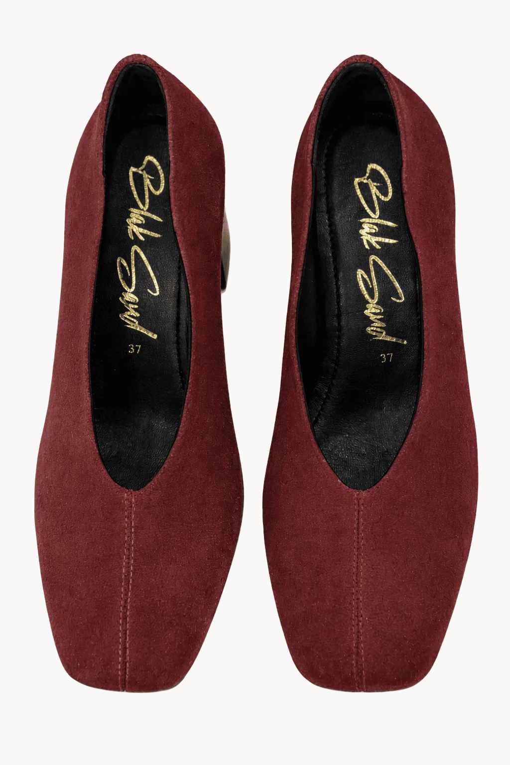 Aurelia Oro Block Heel, Burgundy — 04 three-quarter