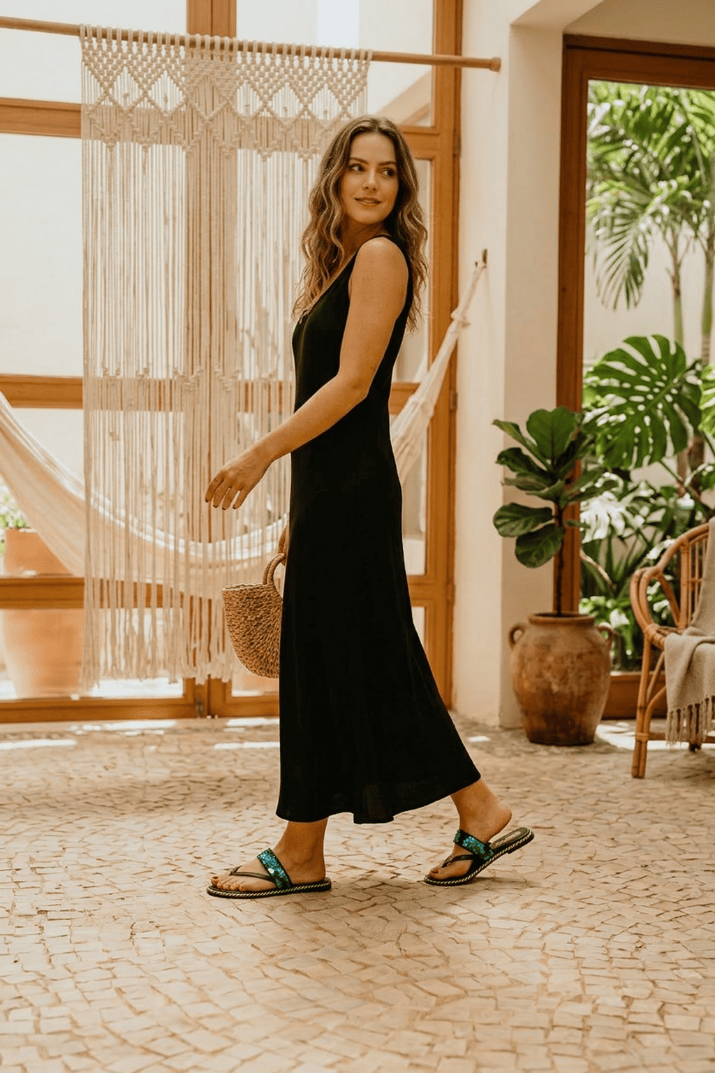 Notte Azzurra Sandal, Blue — 07 on model