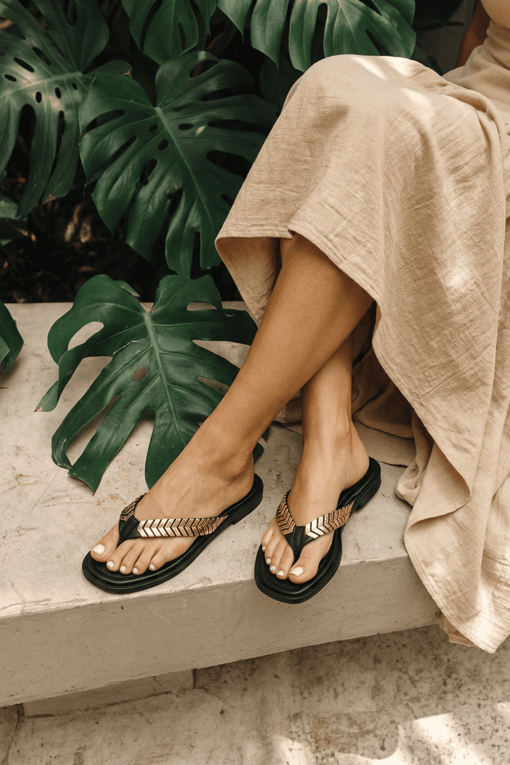 Intreccio Nero Sandalo, Black & Gold — 07 on the foot