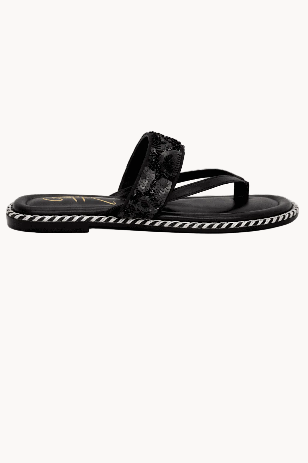 Notte Azzurra Sandal, Black — 01 side profile