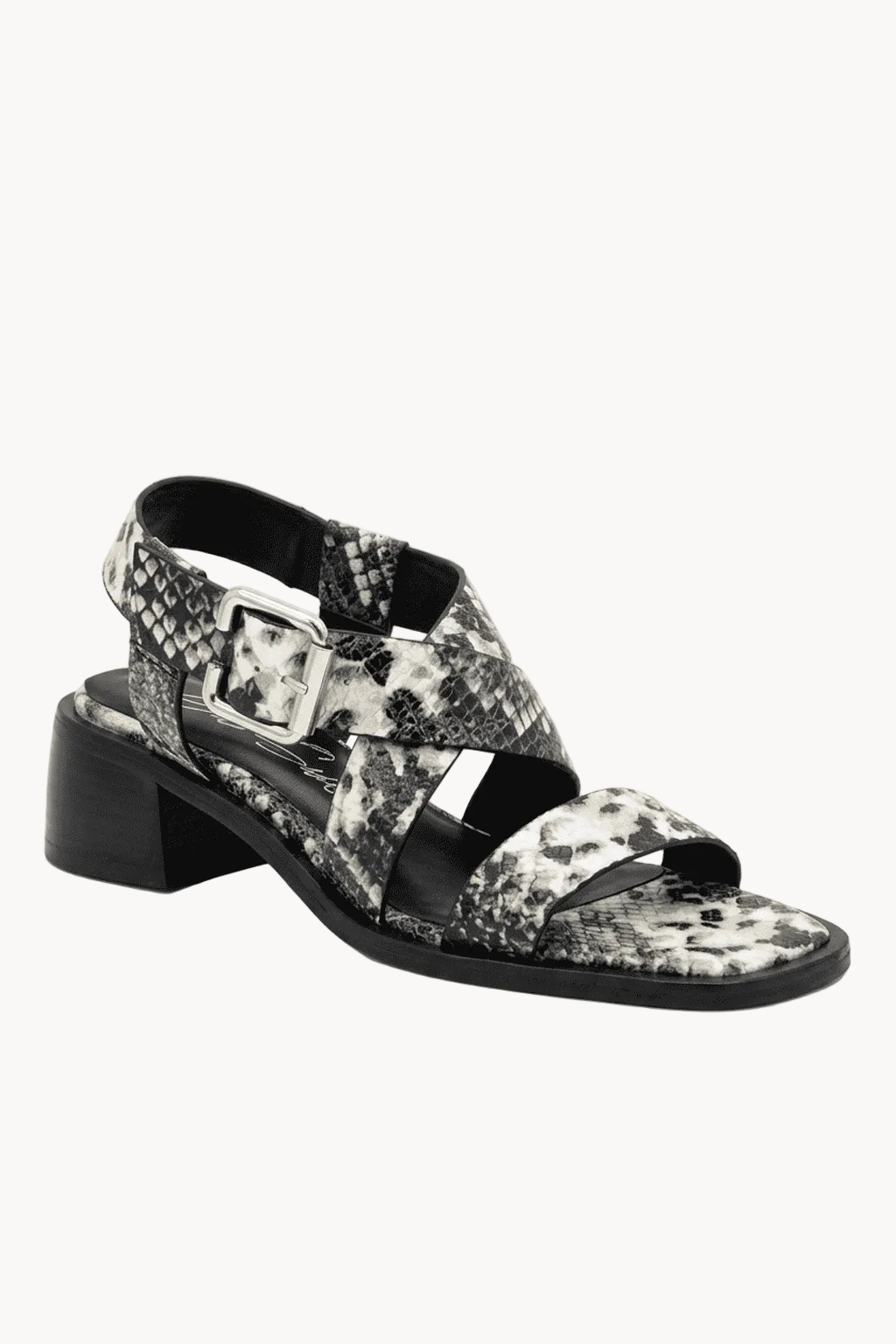 Milano- Strata Sandals, Black-White Snake — 06 detail 2