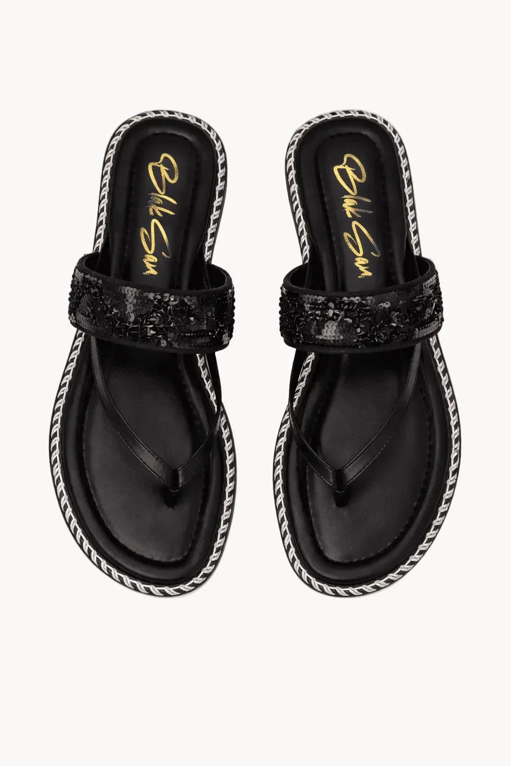 Notte Azzurra Sandal, Black — 04 three-quarter