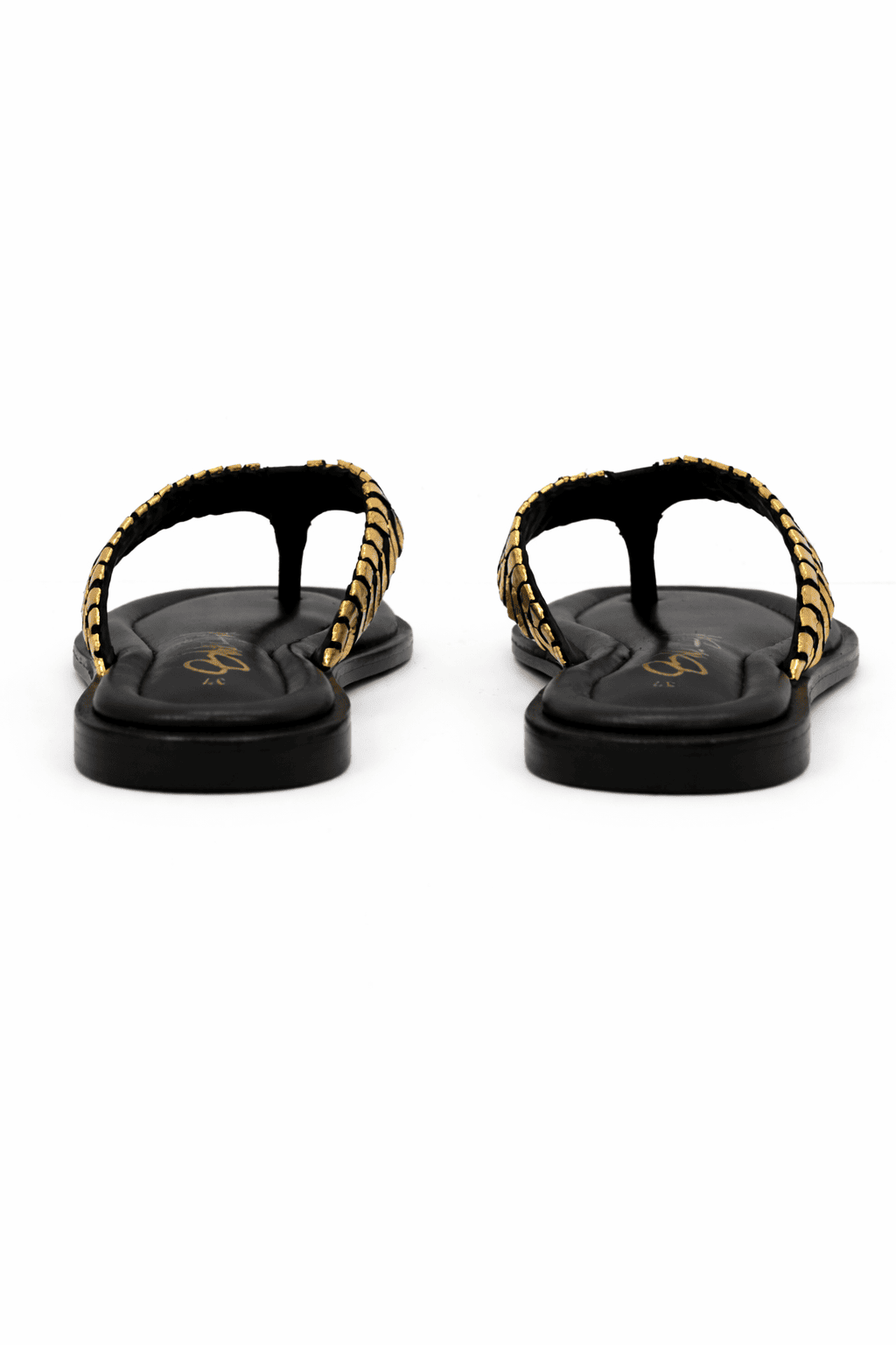 Intreccio Nero Sandalo, Black & Gold — 05 back