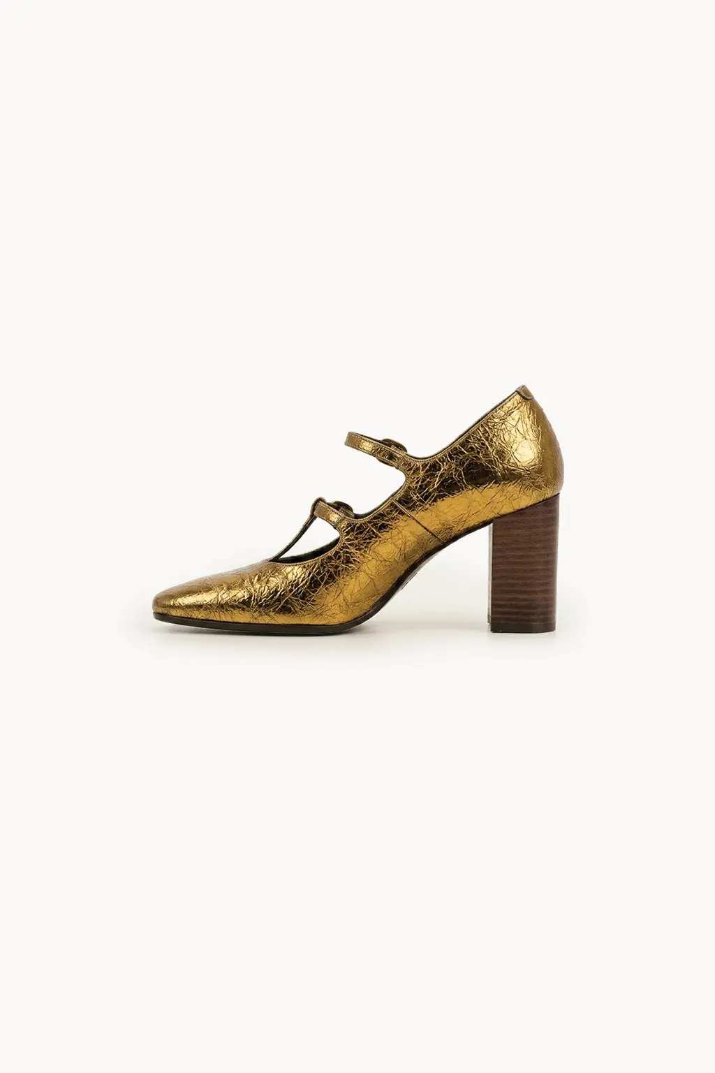 Camoscio Mary Jane, Antique Gold — 04 side profile 2